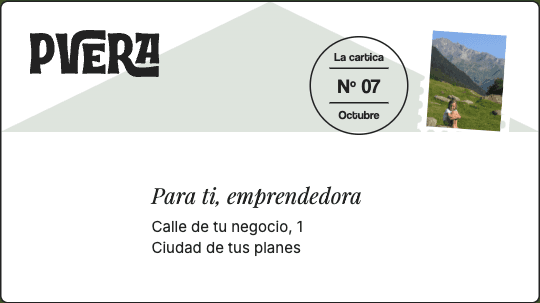 Sobre oficial de La cartica de la emprendedora